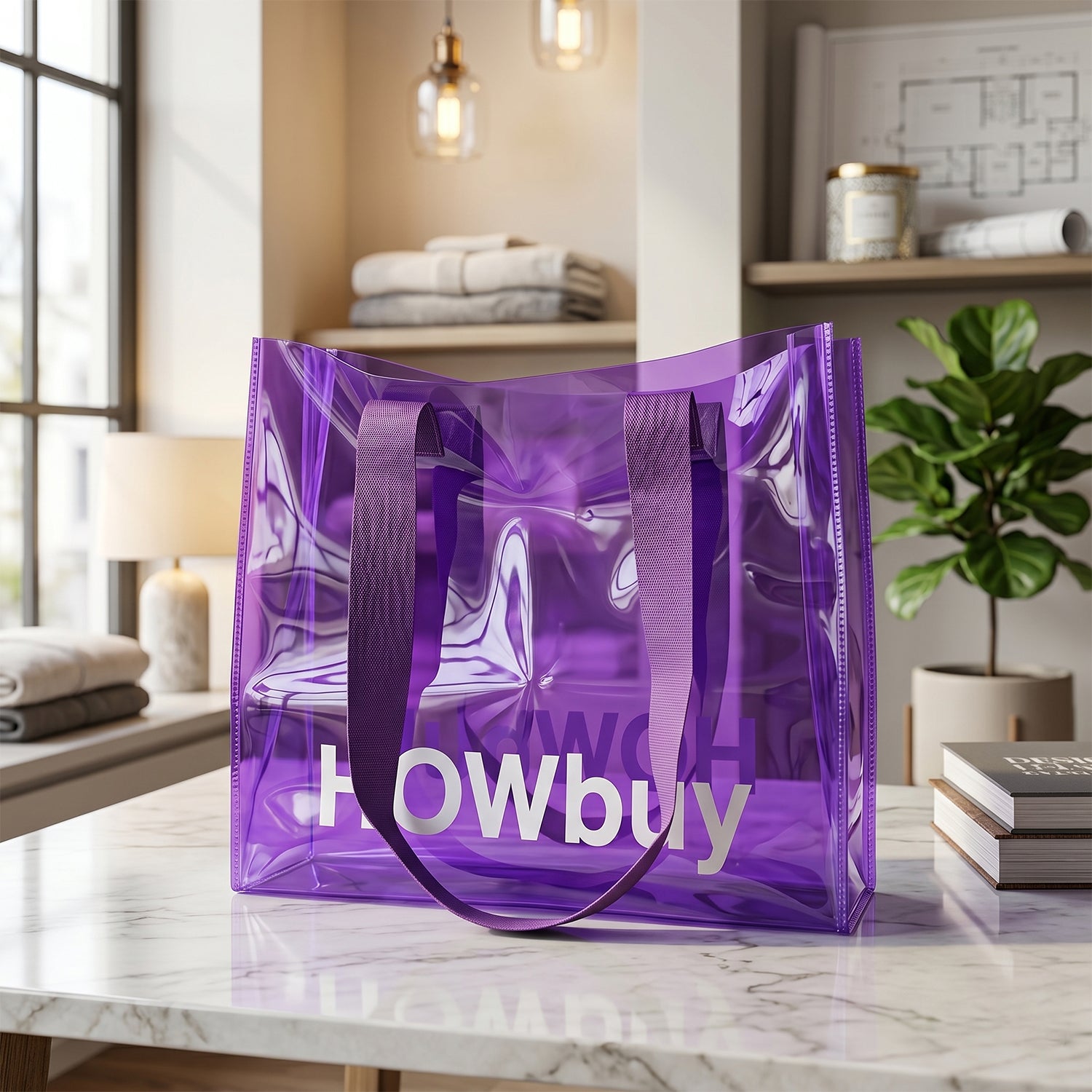 Additional view of transparent shopping tote bag