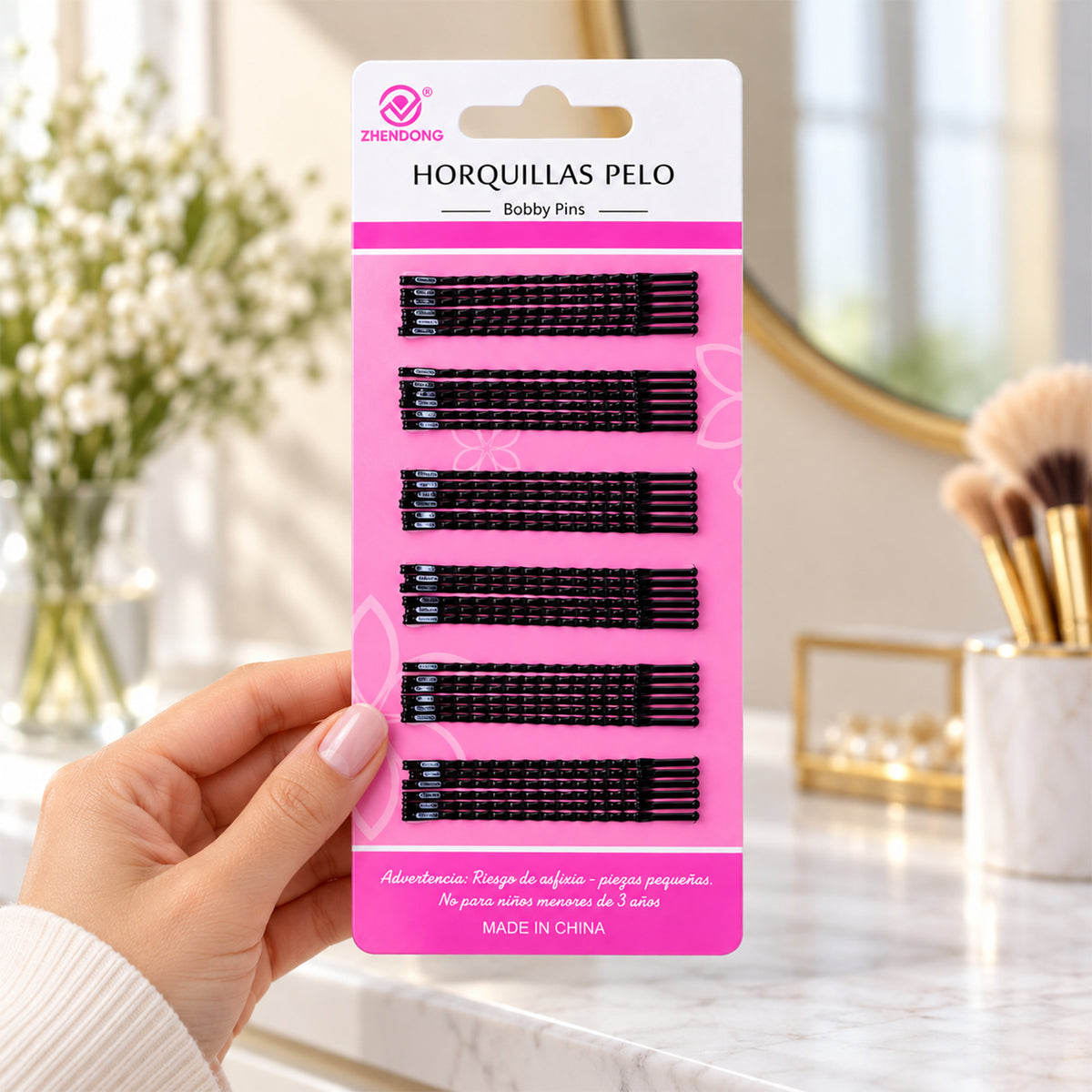 Metal Bobby Hair Pins with Wavy Grip for Buns and Everyday Hairdos (36 Pc Set)