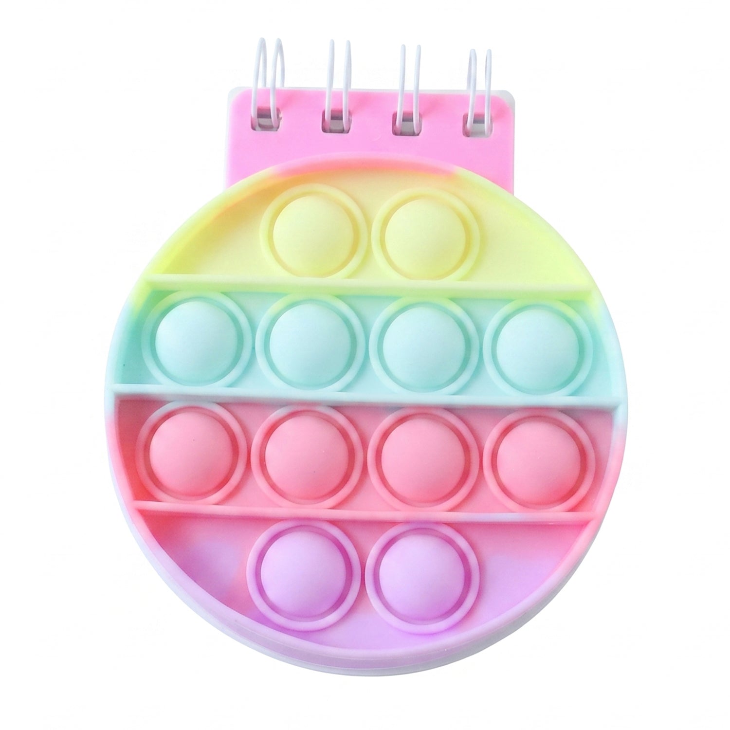 Mini Pop It Diary Fidget Notebook for Kids Rainbow Silicone Bubble (1 Pc)
