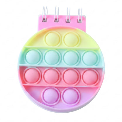 Mini Pop It Diary Fidget Notebook for Kids Rainbow Silicone Bubble (1 Pc)