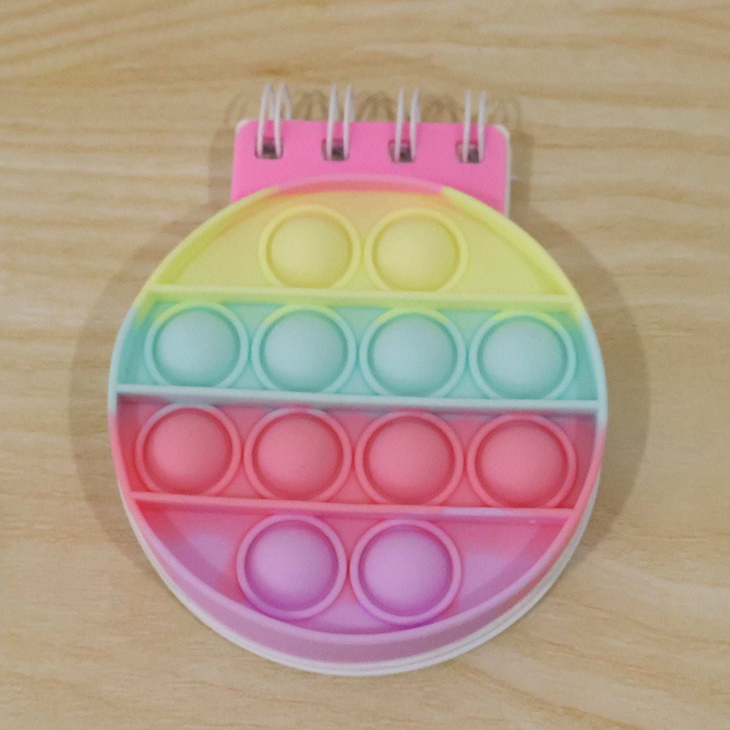Mini Pop It Diary Fidget Notebook for Kids Rainbow Silicone Bubble (1 Pc)