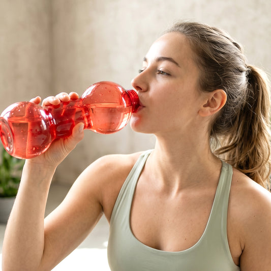 Plastic Dumbbell Shaped Water Bottle 550 ML for Fitness and Daily Hydration