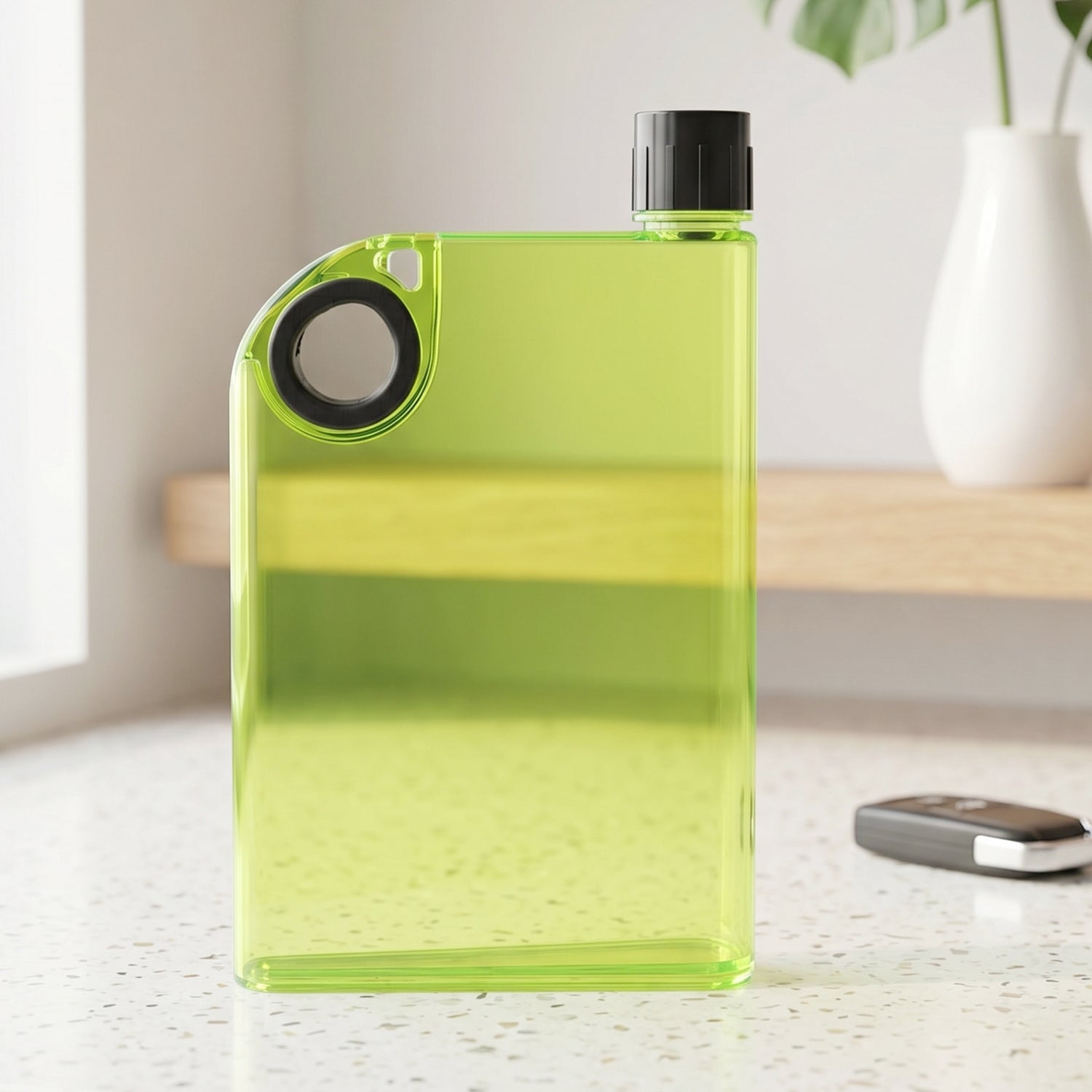 Green water bottle with screw cap, perfect for gym, school, and outdoor trips