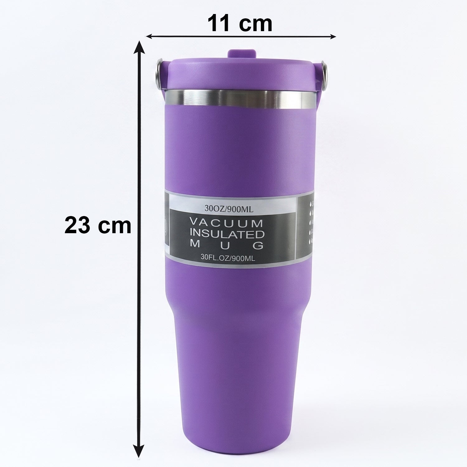 Large capacity travel mug with car cup holder fit design