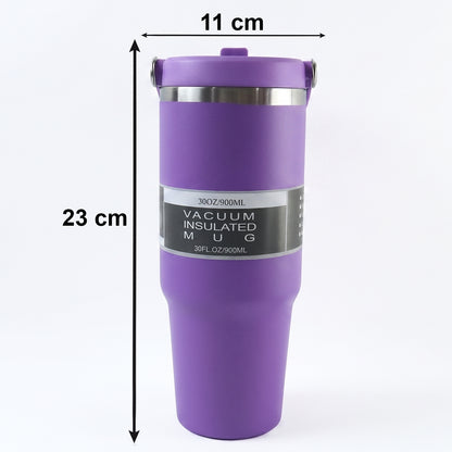 Large capacity travel mug with car cup holder fit design