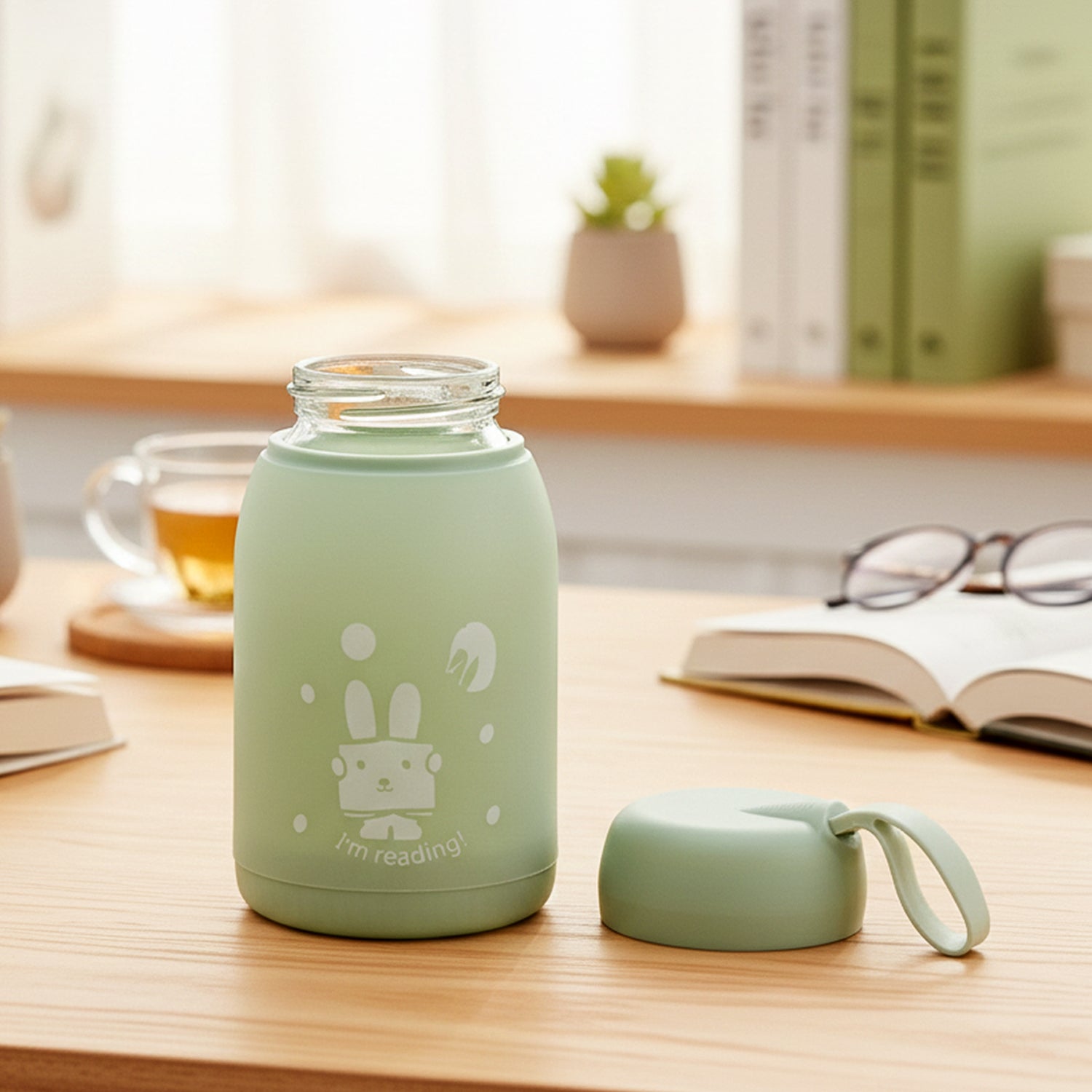 Cute Rabbit Printed Portable Insulated Water Bottle (330ML / 1 Pc)