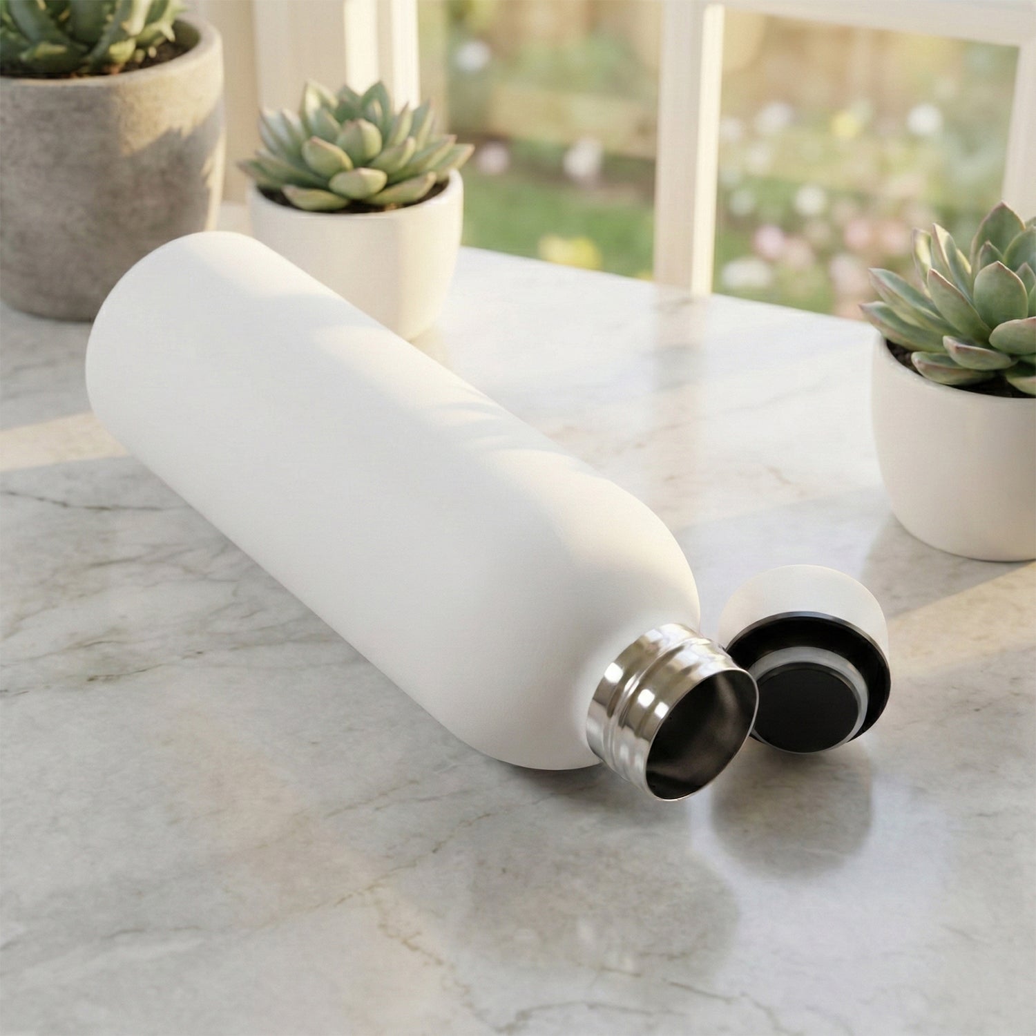 Customize Stainless Steel Double Wall Vacuum-Insulated Drink Water (White / 500 ML Approx)