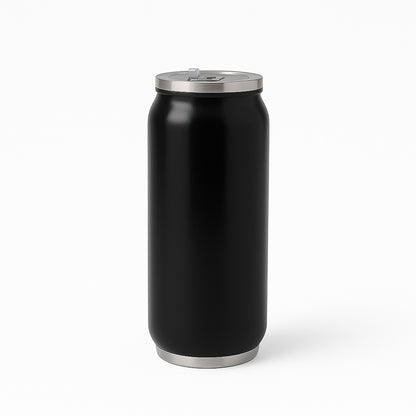 Stainless Steel Can-Shaped Vacuum Flask with Built-In Straw 500ml Approx (1 Pc)