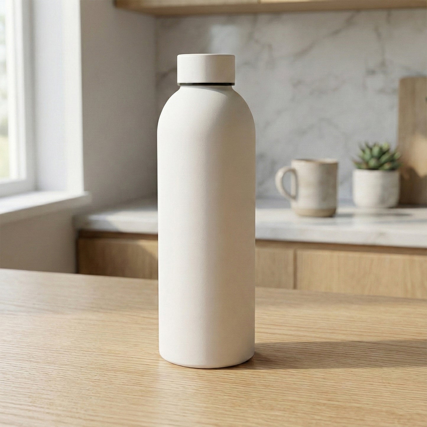 Stainless Steel Double Wall Vacuum-Insulated Drink Water (White / 500 ML Approx)