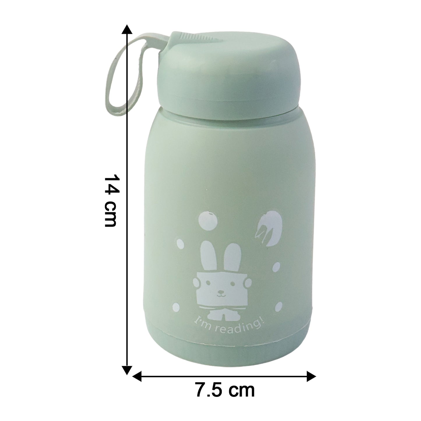 Cute Rabbit Printed Portable Insulated Water Bottle (330ML / 1 Pc)