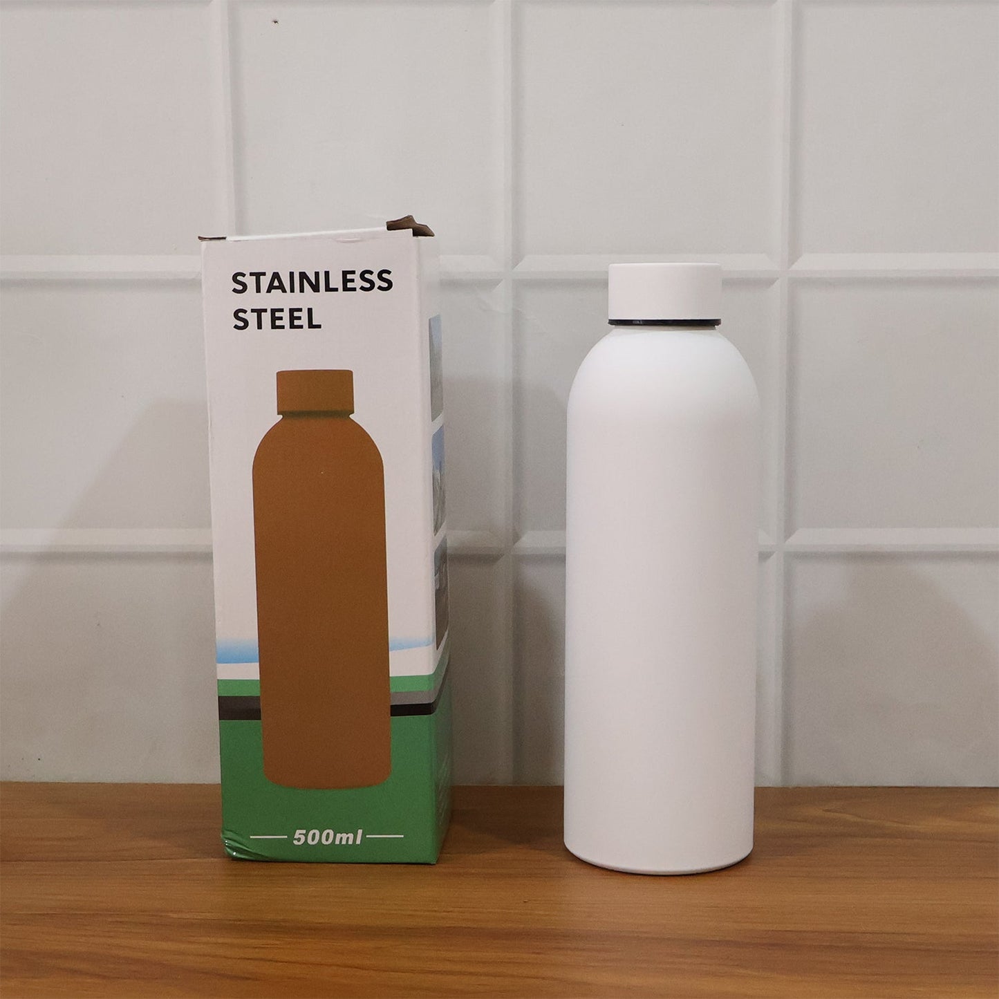 Customize Stainless Steel Double Wall Vacuum-Insulated Drink Water (White / 500 ML Approx)