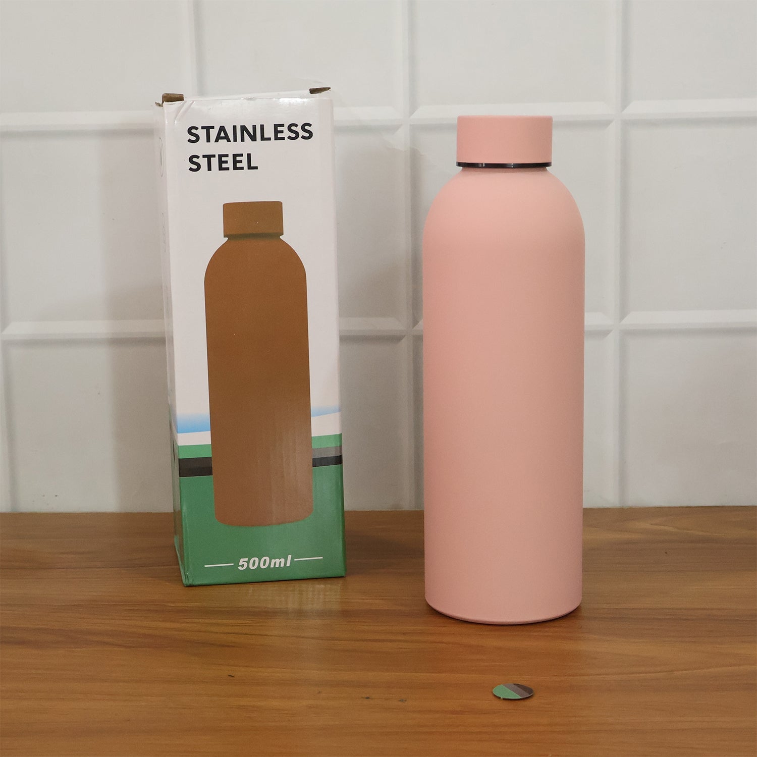 Customize Stainless Steel Double Wall Vacuum-Insulated Drink Water (Pink / 500 ML Approx)