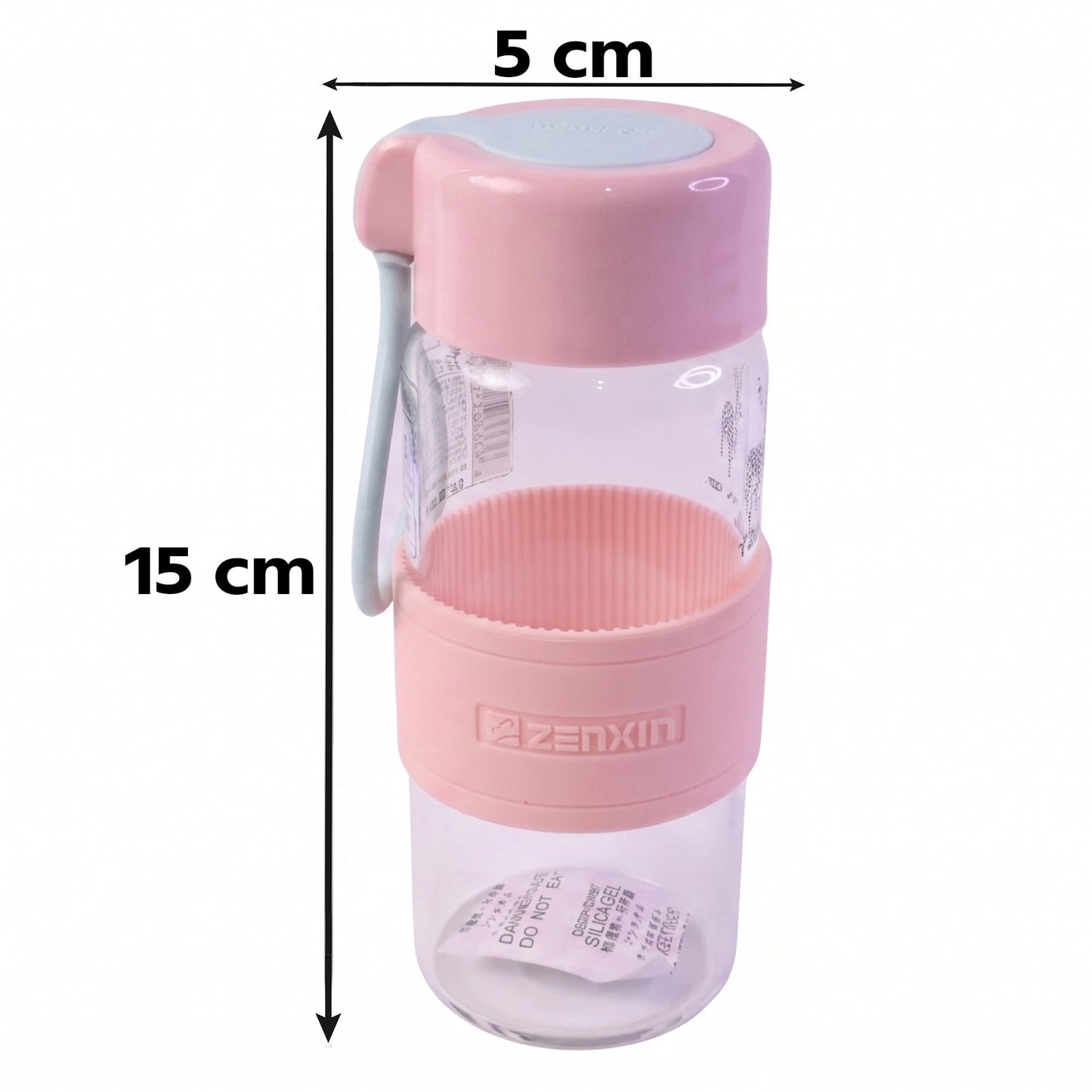 Portable Glass Water Bottle 230ml with Silicone Sleeve and Carry Strap (1 Pc) view 6