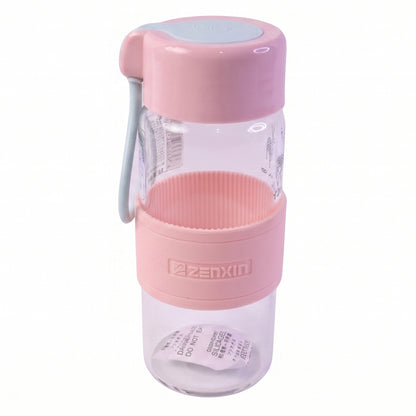 Portable Glass Water Bottle 230ml with Silicone Sleeve and Carry Strap (1 Pc) view 5