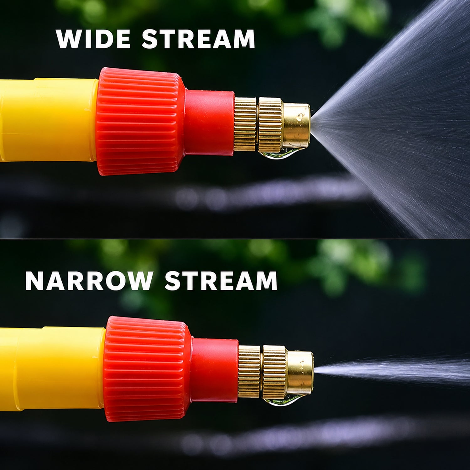Bottle spray gun nozzle side view attached to bottle