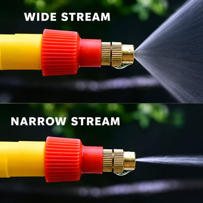 Bottle spray gun nozzle side view attached to bottle