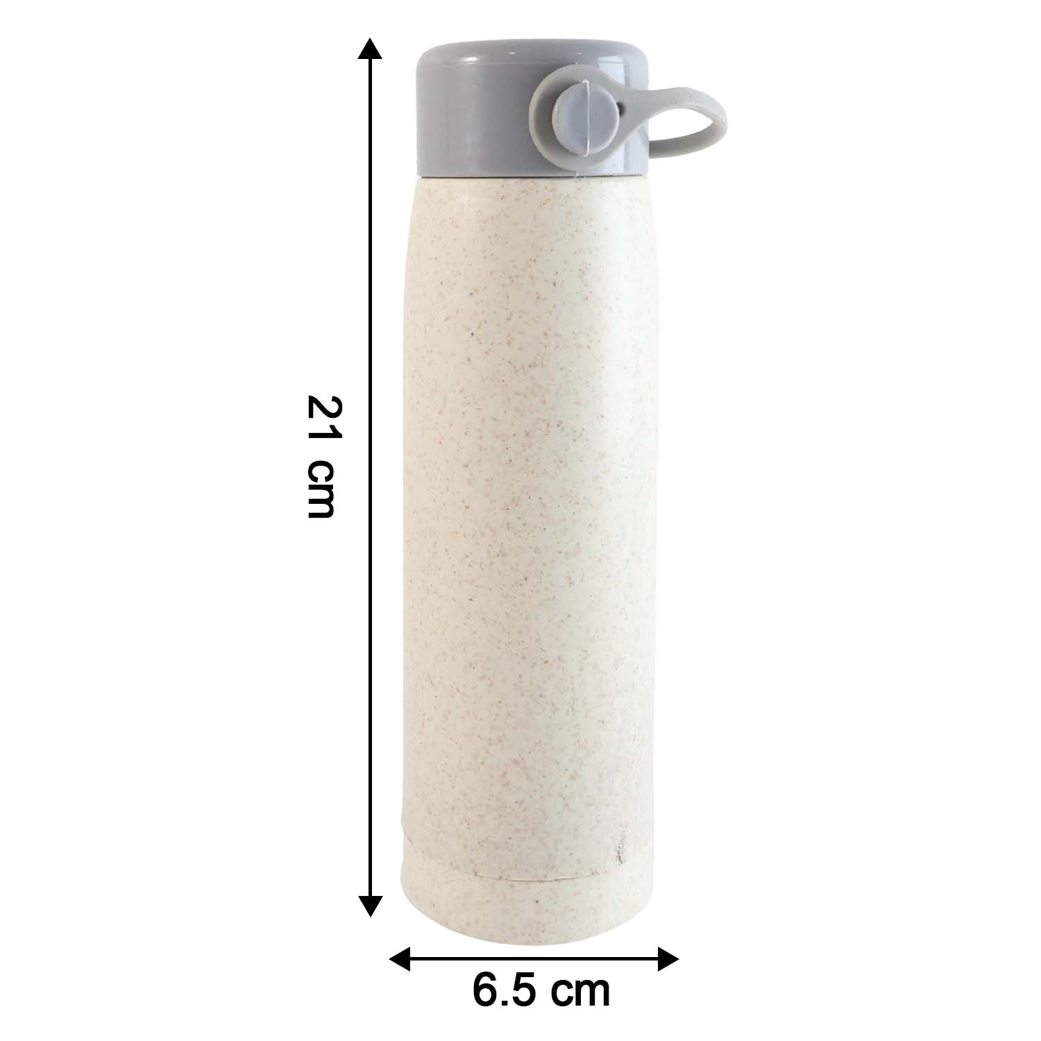 6951 હાઇ પોર્ટેબલ વોટર બોટલ, ક્રિએટિવ વ્હીટ ફ્રેગરન્સ ગ્લાસ બોટલ વોટર વિથ મોબાઇલ ફોન હોલ્ડર વાઇડ માઉથ ગ્લાસ વોટર 380ml (MOQ :- 80 pc)