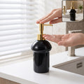 Black Glass Liquid Soap Dispenser Bottle with Gold Pump Refillable (1 Pc)