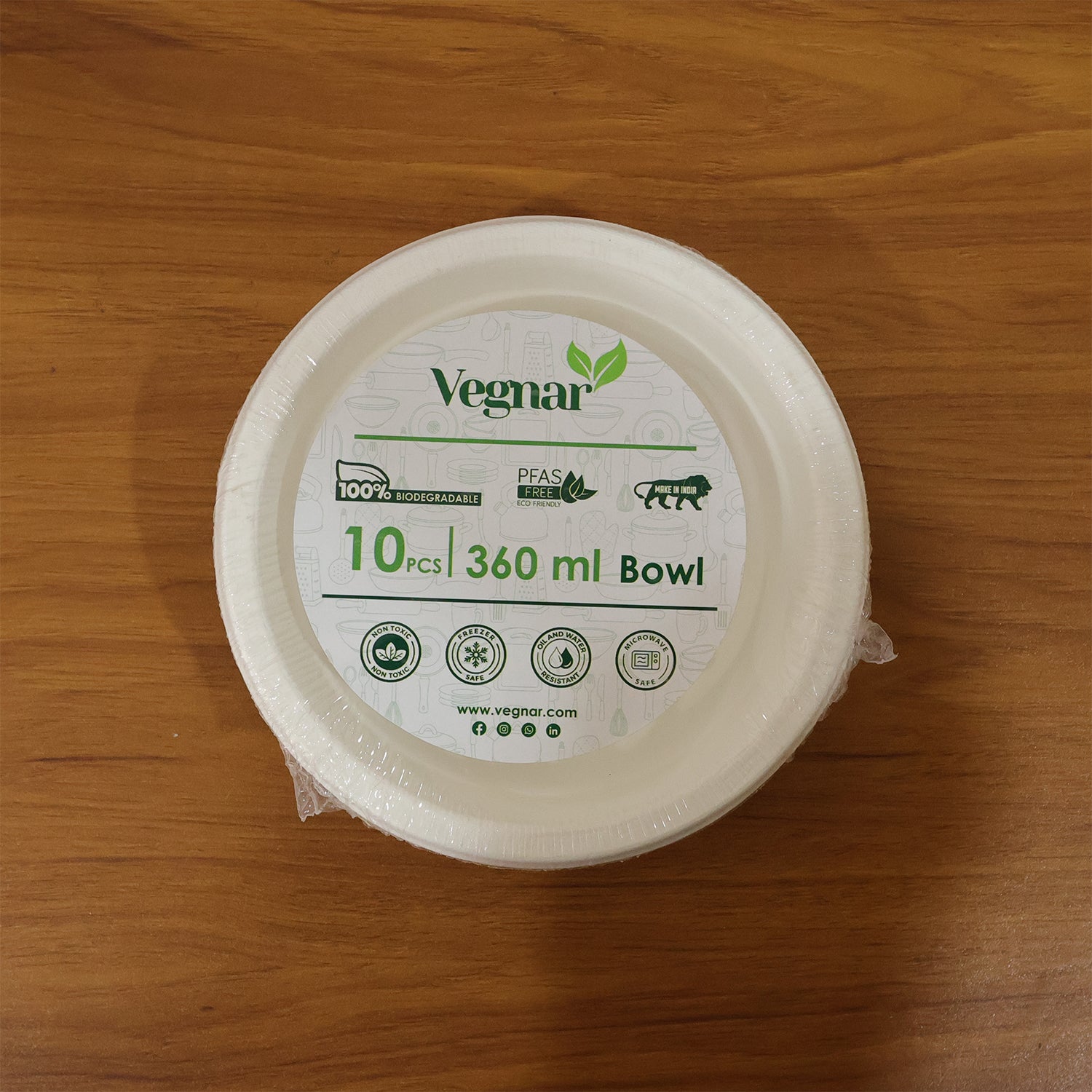 Vegnar Disposable Food Serving Bowl Set of 10 Pieces 360 ML Capacity