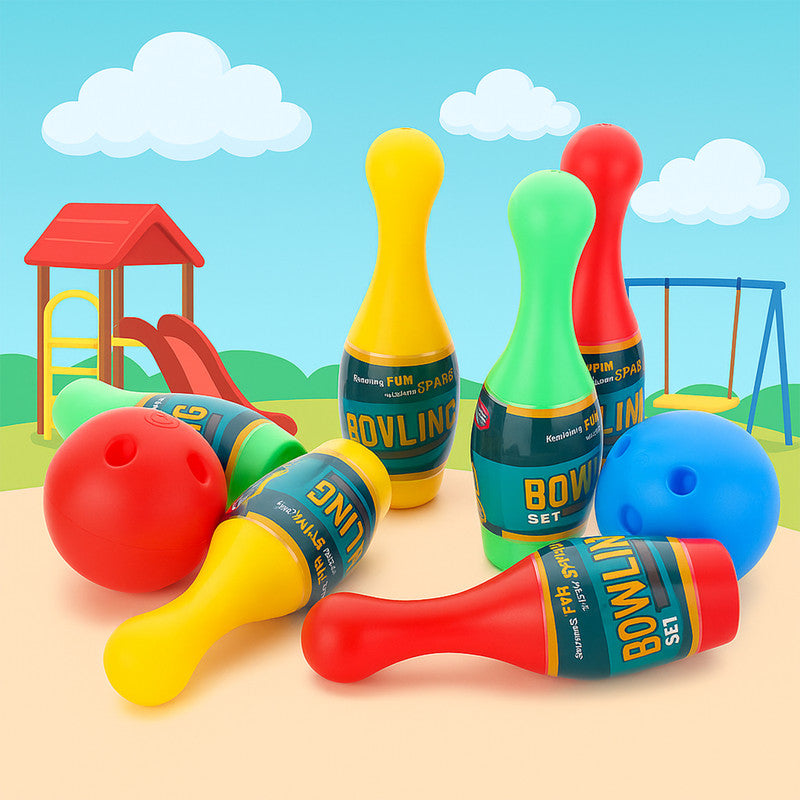 Aditi Kids Plastic Bowling Play Set with Pins & Balls – Indoor Fun Toy for Children