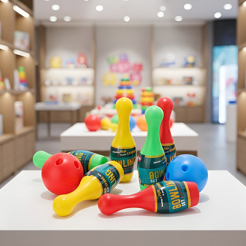 Aditi Kids Plastic Bowling Play Set with Pins & Balls – Indoor Fun Toy for Children