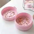 Small Round Storage Box Portable Jewellery Organizer Case with Snap (1 Pc)