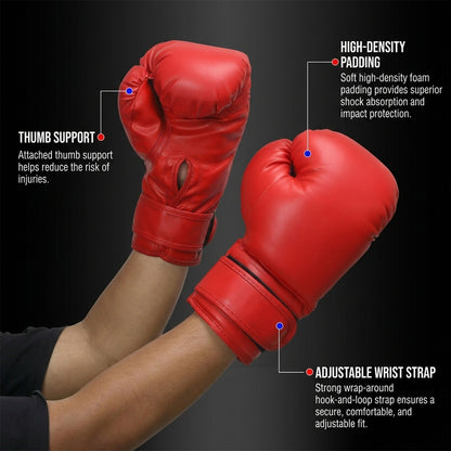 Sports Training Boxing Gloves with Padded Wrist Support for Men and Women (1 Pair)