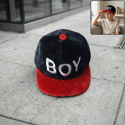 Boys printed fashion cap with letter design