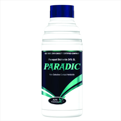AgriVenturel PARADIC ( Paraquate Dichloride 24 % SL ), Broad Spectrum, Non Selective And Contact Herbicide (1Ltr.)