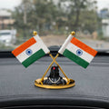 Car Dashboard Indian Flag & Shiva Idol Decor – Spiritual & Patriotic