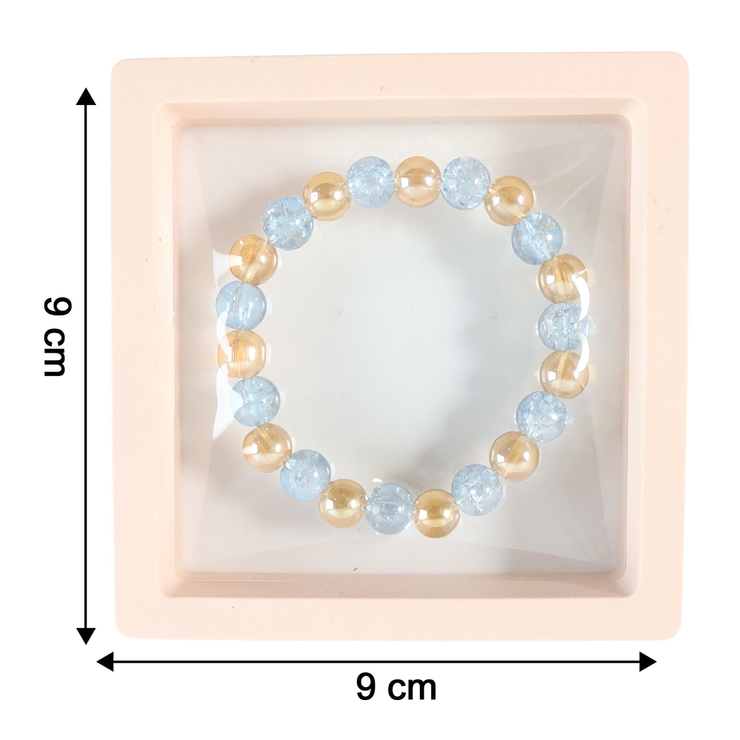 Elegant Dual-Tone Crystal Beaded Stretch Bracelet (1 Pc)