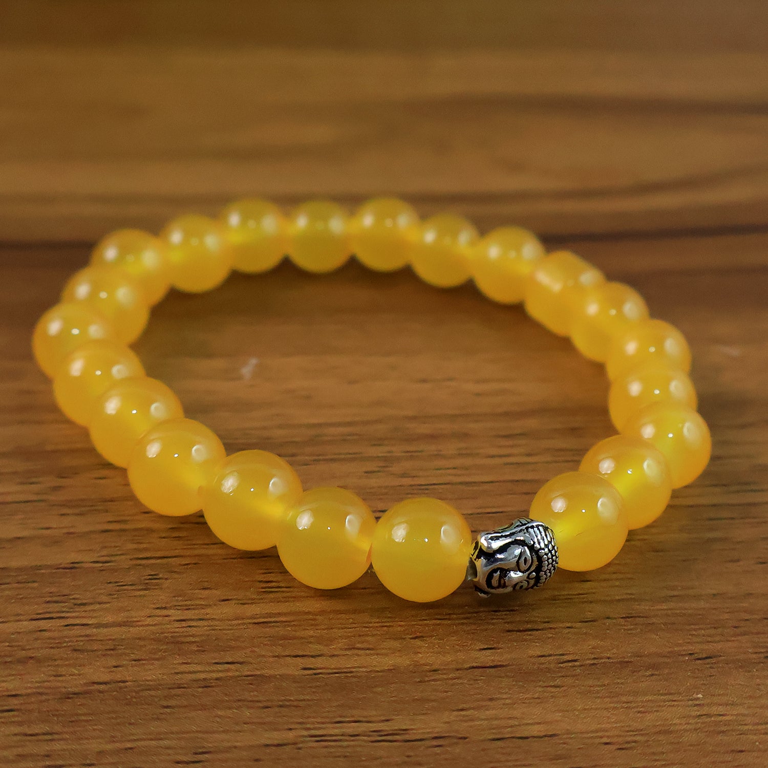 Elegant Yellow Buddha Charm Bracelet With Air-Tight Display Box