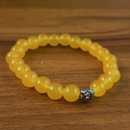 Elegant Yellow Buddha Charm Bracelet With Air-Tight Display Box
