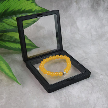 Elegant Yellow Buddha Charm Bracelet With Air-Tight Display Box