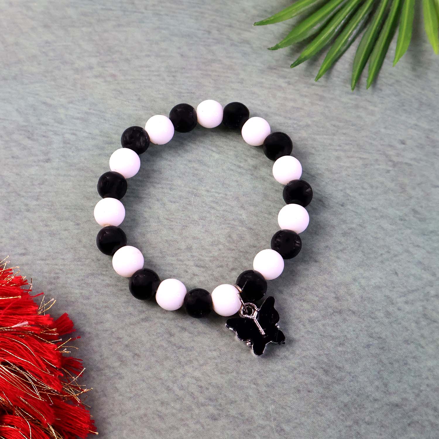 Elegant Black and White Fancy Bracelet (1 Pc)