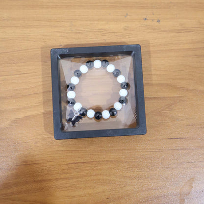 Elegant Black and White Fancy Bracelet (1 Pc)