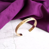 Custom Rose Gold-Plated Bracelet – Personalized Name Engraved Cuff Jewelry for Men & Women