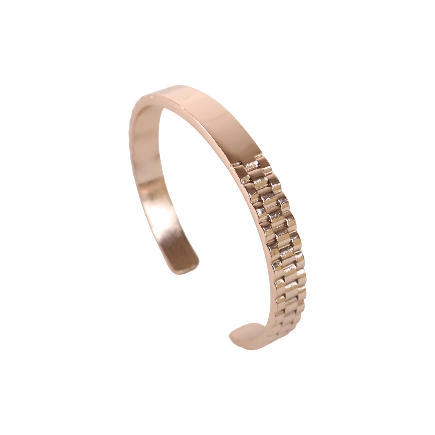 Custom Rose Gold-Plated Bracelet – Personalized Name Engraved Cuff Jewelry for Men & Women