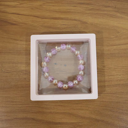 Elegant Pink Crystal Beaded Stretch Bracelet (1 Pc)