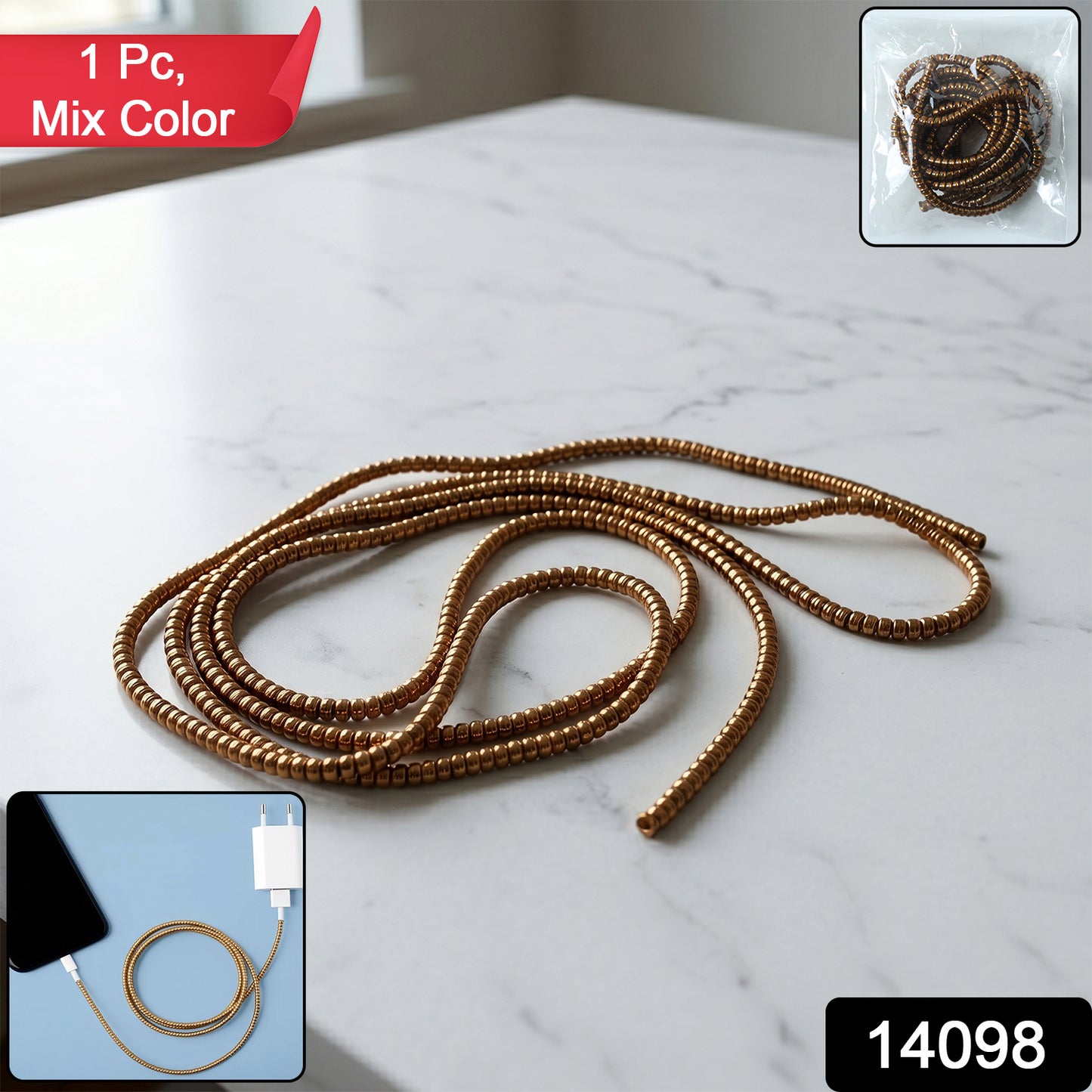 Spiral Cable Protector Sleeve (1 Pc / Mix Color)