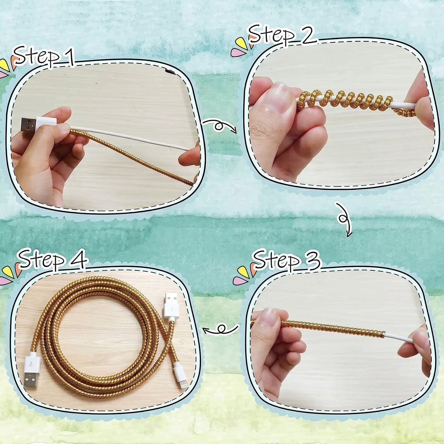 Spiral Cable Protector Sleeve (1 Pc / Mix Color)