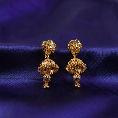 Royal Traditional Gold Jhumka Earrings for Wedding & Party Wear