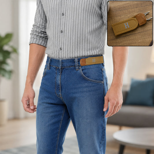 Buckle less elastic stretch belt