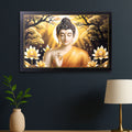 Lord Buddha Wall Painting – Spiritual Decor with Wooden Frame