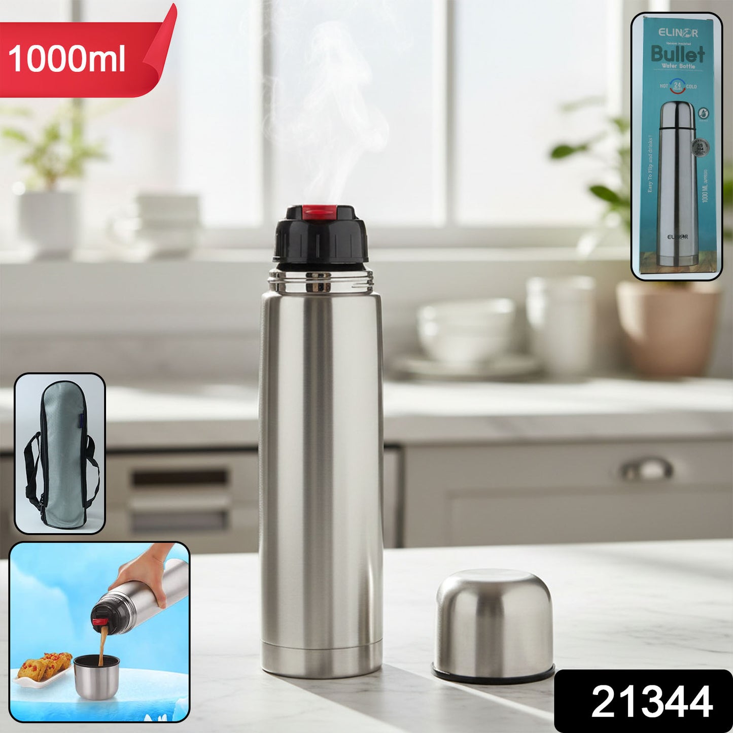 Stainless steel water bottle for hot and cold beverages