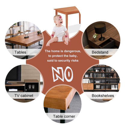 4 Pc Soft Foam Table Corner Protectors Set with Safety Tape