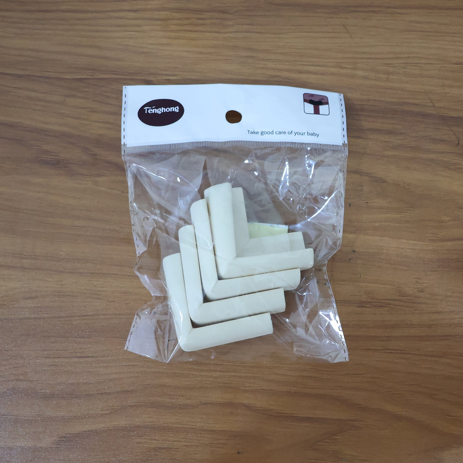 4 Pc Soft Foam Table Corner Protectors Set with Safety Tape