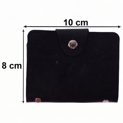 Multiple images showing features of the PU leather card wallet.