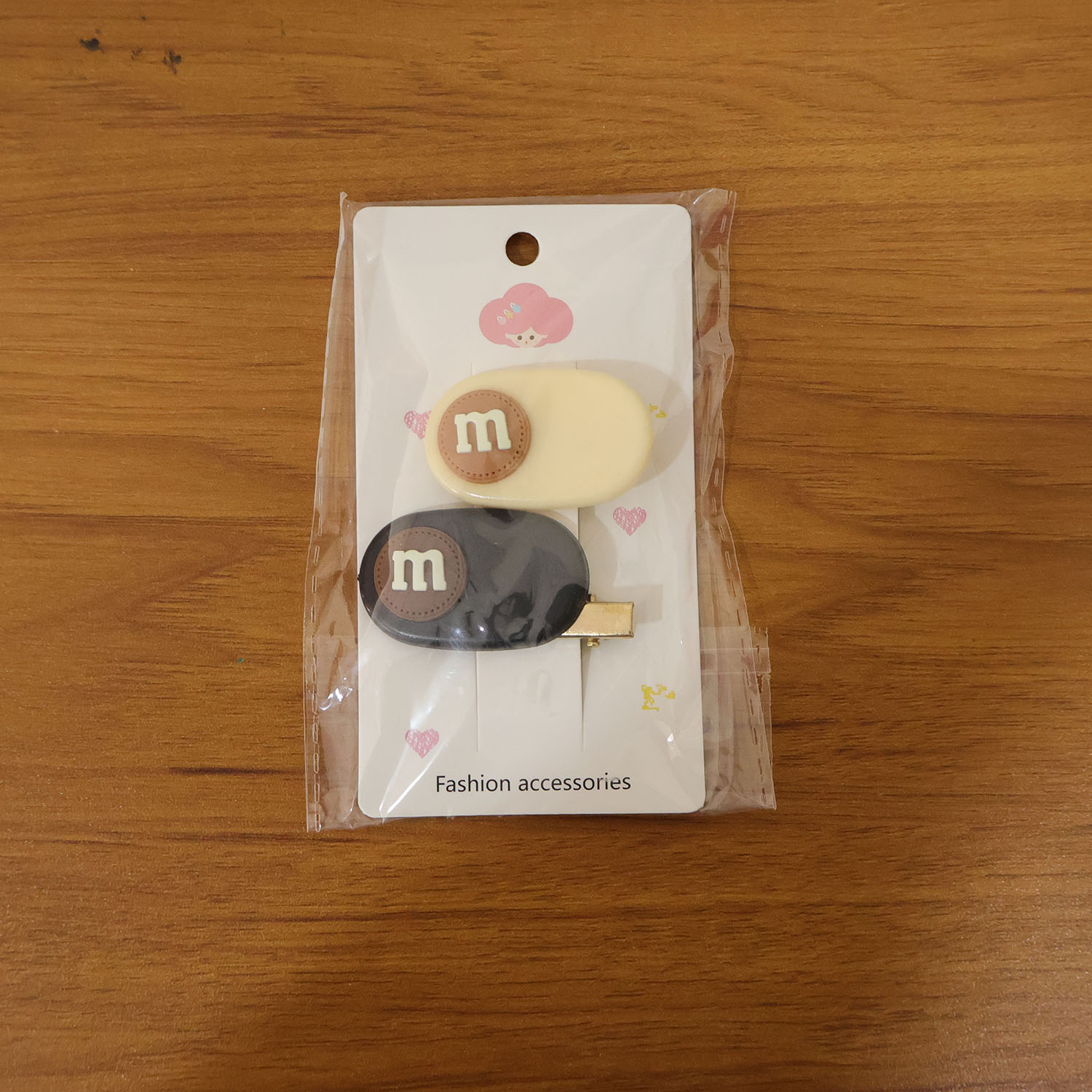 Alphabet Letter Design Decorative Hair Clips Set (2 Pc)