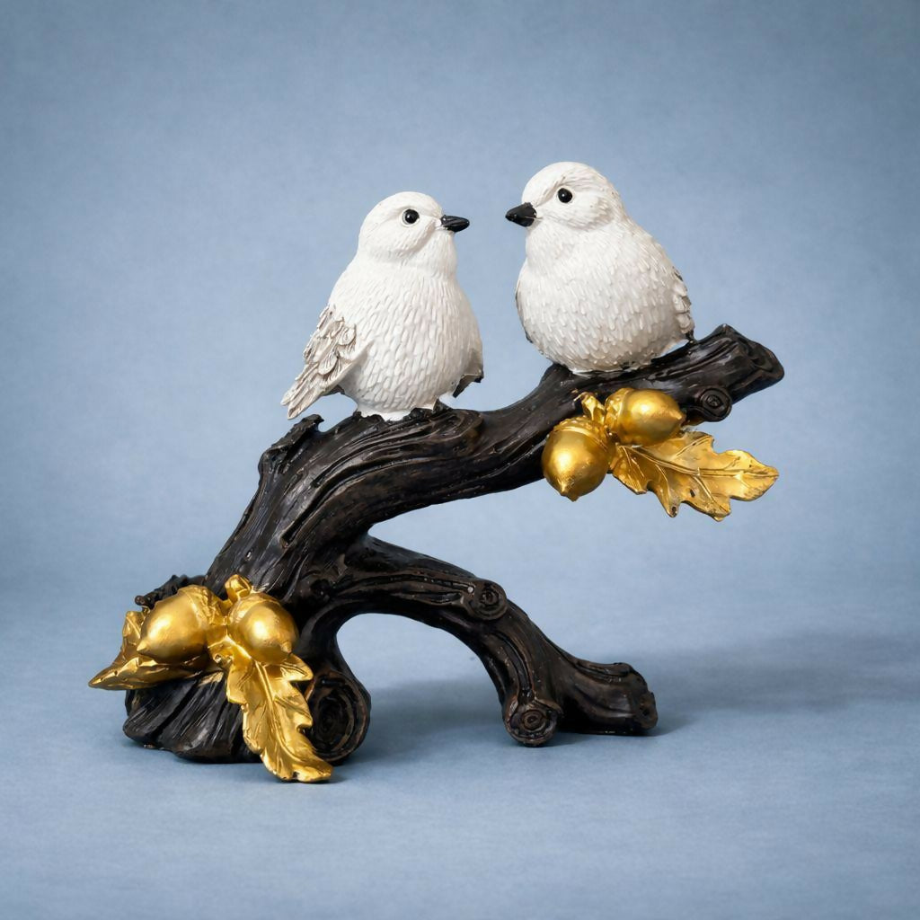 Side view of bird couple showpiece for office desk decor